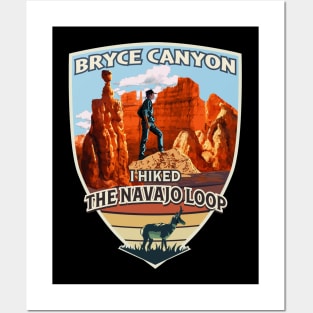 Bryce Canyon National Park I Hiked The Navajo Loop with Hiker and Pronghorn Antelope Posters and Art